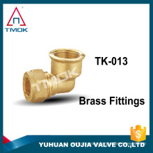 The welding wire of NPT lead-free pipe threaded brass color 3/8 "aluminum tube fittings connector elbow